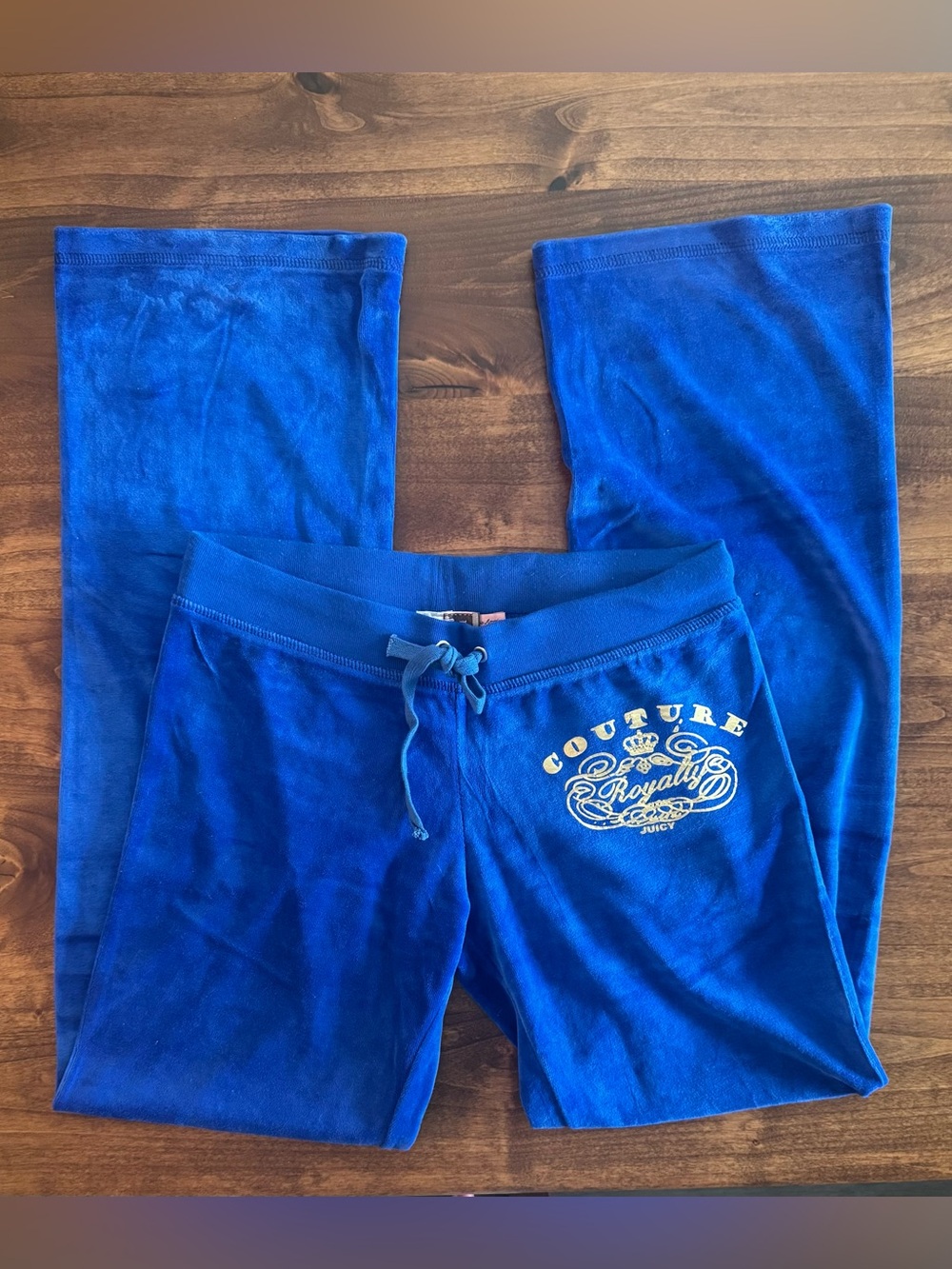 Juicy Couture Royal Blue Velour Lounge Set with Gold 'Couture' Crest - Picture 2 of 10